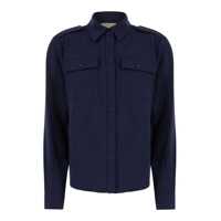 Camasi Blue Shirt With Classic Collar And Epaulettes In Tech Fabric Woman Femei