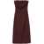 Semicouture Bordeaux Sleeveless Midi Dress With Bustier-Style Neckline In Wool Blend Stretch Woman Red