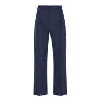 Pantaloni scurti 'Mia' Blue Pants With Belt Loops And Pences In Wool Blend Stretch Woman Femei