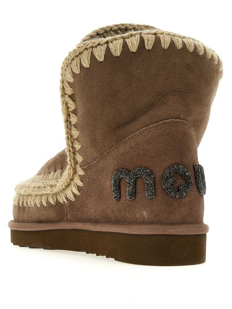 Bocanci Mou Mou Eskimo 18 Glitter Logo Ankle Boots BROWN Femei (BM 15641144) 3