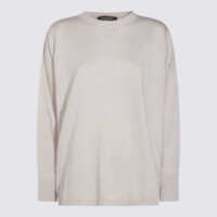 Pulovere Fabiana Filippi Grey Wool Knitwear Femei