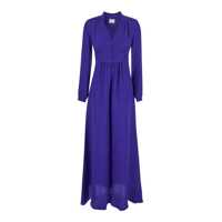 Rochii 'Jisho' Violet Maxi Dress With V Neck And Ruched Collar In Silk Blend Woman Femei