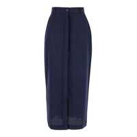 Fuste 'Noa' Blue Skirt With Pences And All-Over Pinstripe Motif In Wool Blend Woman Femei