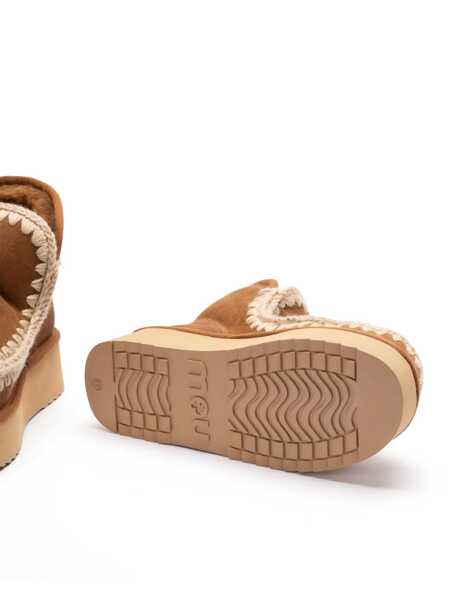 Bocanci Mou Mini Eskimo Beige Ankle Boots With Logo Patch On The Rear In Leather And Suede Woman BROWN Femei (BM 15642731) 4