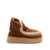 Mou 'Mini Eskimo' Beige Ankle Boots With Logo Patch On The Rear In Leather And Suede Woman BROWN