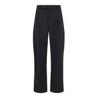 Pantaloni scurti Mia' Black Pants With Belt Loops And Pences In Wool Blend Stretch Woman Femei