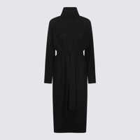 Rochii Antonelli Black Wool Blend Dress Femei