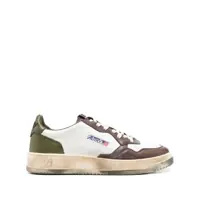 Sneakers Autry Sneakers Medalist Low Super Vintage In White Leather Green And Brown Barbati