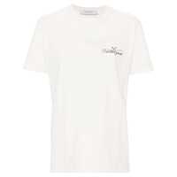 Tricouri White Crewneck T-Shirt With Logo Lettering On The Front In Cotton Woman Femei
