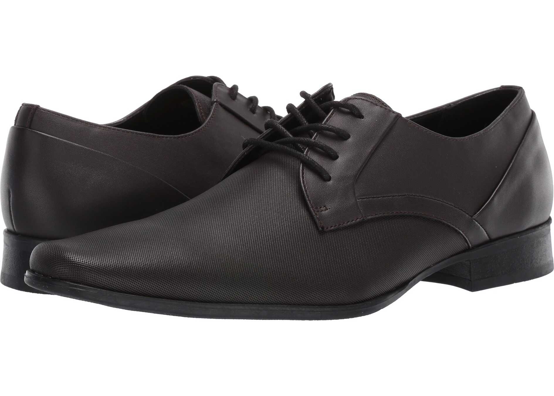 Calvin Klein Benton Dark Brown Small Grid Embossed