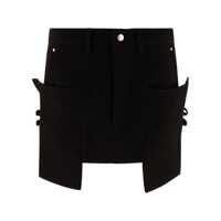 Fuste 'Stefan' Black Mini-Skirt With Patch Pockets In Wool Woman Femei