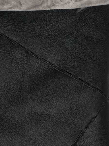 Geci Rick Owens Rick Owens Leahter Shearling Cape Black Femei (BM 15662399) 2