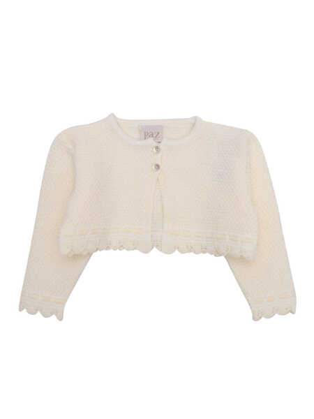 Cardigane Paz Rodriguez KNIT NEWBORN SHORT CARDIGAN PAZ OI 24-25 White Fete (BM 15664979) 1