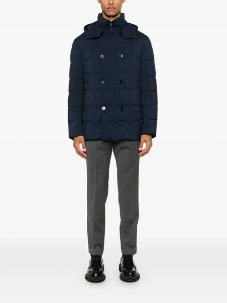 Geci de iarna Fay DOUBLE BREASTED HOODED DOWN JACKET Blue Barbati (BM 15665759) 2