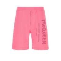 Pantaloni Alexander McQueen Logo Cotton Shorts Barbati