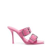Pantofi cu toc Alexander McQueen Punk Double Buckle Leather Sandals Femei
