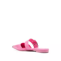 Sandale Alexander McQueen Buckled Leather Mules Femei