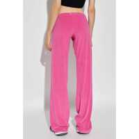 Pantaloni casual Balenciaga Dama - Pantaloni casual Balenciaga Balenciaga Velvet Trousers PINK Femei (BM 15670775) - B-mall.ro