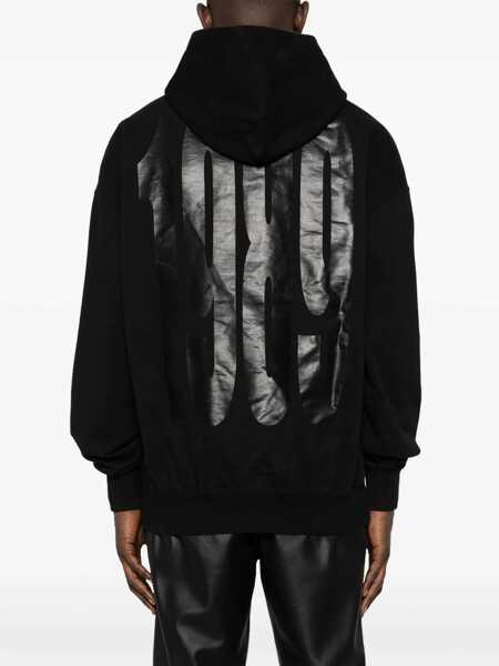 Bluze de trening 1989 STUDIO Brushed Cotton Hoodie With Maxi Print Black Barbati (BM 15680330) 4