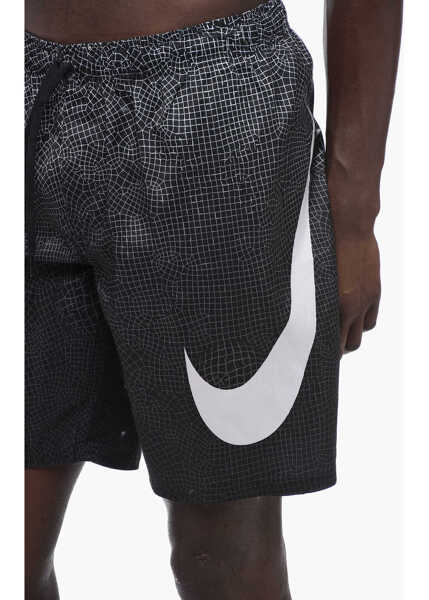 Sorturi de baie Nike Maxi Logo Printed Grid Swoosh Swim Shorts Black Barbati (BM 15680363) 3