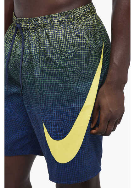 Sorturi de baie Nike Maxi Logo Printed Grid Swoosh Swim Shorts Blue Barbati (BM 15680366) 3