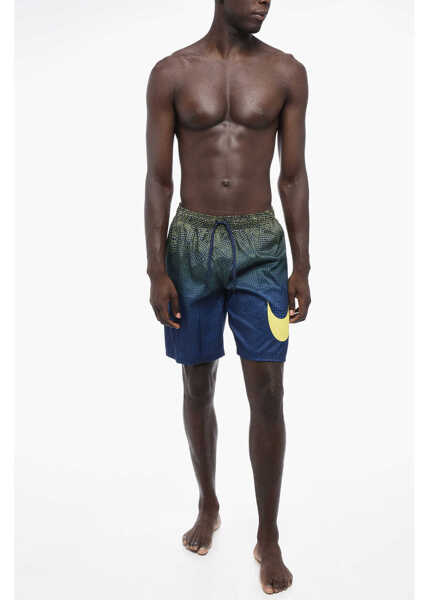 Sorturi de baie Nike Maxi Logo Printed Grid Swoosh Swim Shorts Blue Barbati (BM 15680366) 4