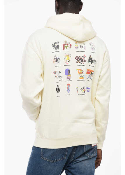 Bluze de trening KIDSUPER Printed Fleeced Cotton Hoodie White Barbati (BM 15680483) 2