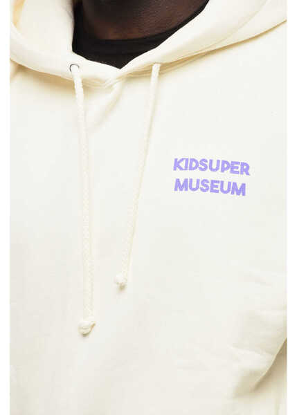 Bluze de trening KIDSUPER Printed Fleeced Cotton Hoodie White Barbati (BM 15680483) 3