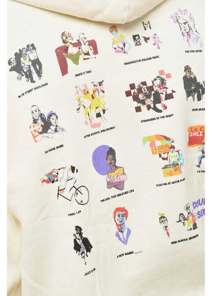 Bluze de trening KIDSUPER Printed Fleeced Cotton Hoodie White Barbati (BM 15680483) 4