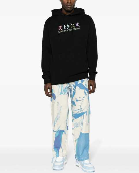 Bluze de trening KIDSUPER Fleeced- Cotton Hoodie With Embroidery Black Barbati (BM 15680492) 2