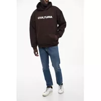 Bluze de trening CULTURA pentru Barbati - Bluze de trening CULTURA Fleeced-Cotton Hoodie With Contrast Logo Brown Barbati (BM 15680687) - B-mall.ro