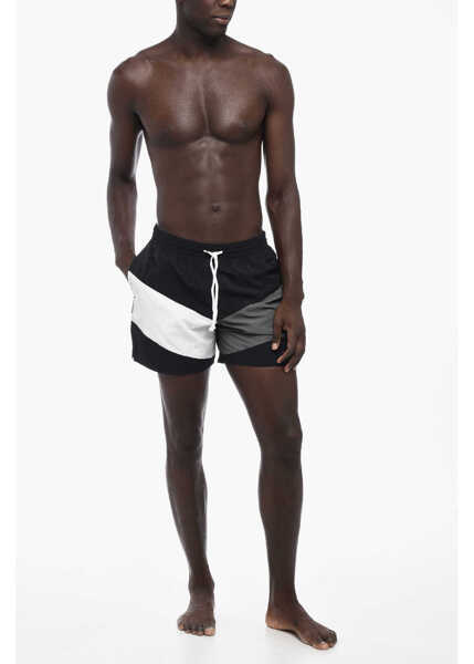 Sorturi de baie Nike Color Block Swim Shorts With 2 Pockets Black & White Barbati (BM 15680717) 4