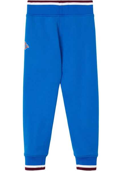 Pantaloni de trening Burberry Kids Cotton Joggers With Frontal Logo Blue Baieti (BM 15680741) 2