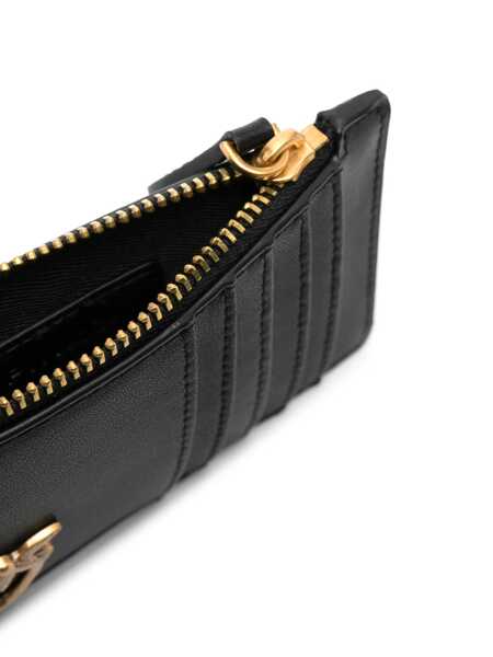 Portofele Pinko AIRONE CARDHOLDER VITELLO SETA Black   Femei (BM 15680882) 3