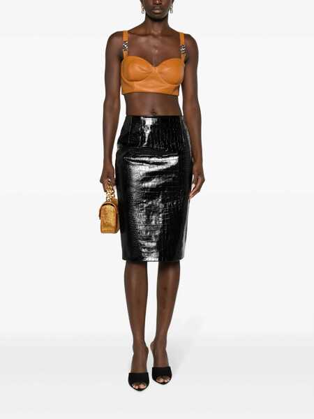 Fuste Versace Versace Crocodile Skirt Black Femei (BM 15681521) 2