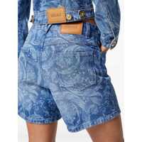 Pantaloni Versace Dama - Pantaloni casual Versace Versace Jeans Shorts With Baroque Pattern Silhouette BLUE Femei (BM 15681566) - B-mall.ro
