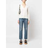 Pulovere Dama - Cardigane Tory Burch Tory Burch Wool And Silk Cardigan WHITE Femei (BM 15682946) - B-mall.ro