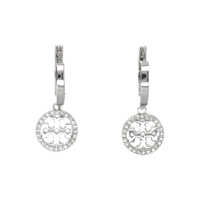 Cercei Tory Burch Miller Pave Huggie Hoop Earrings Femei