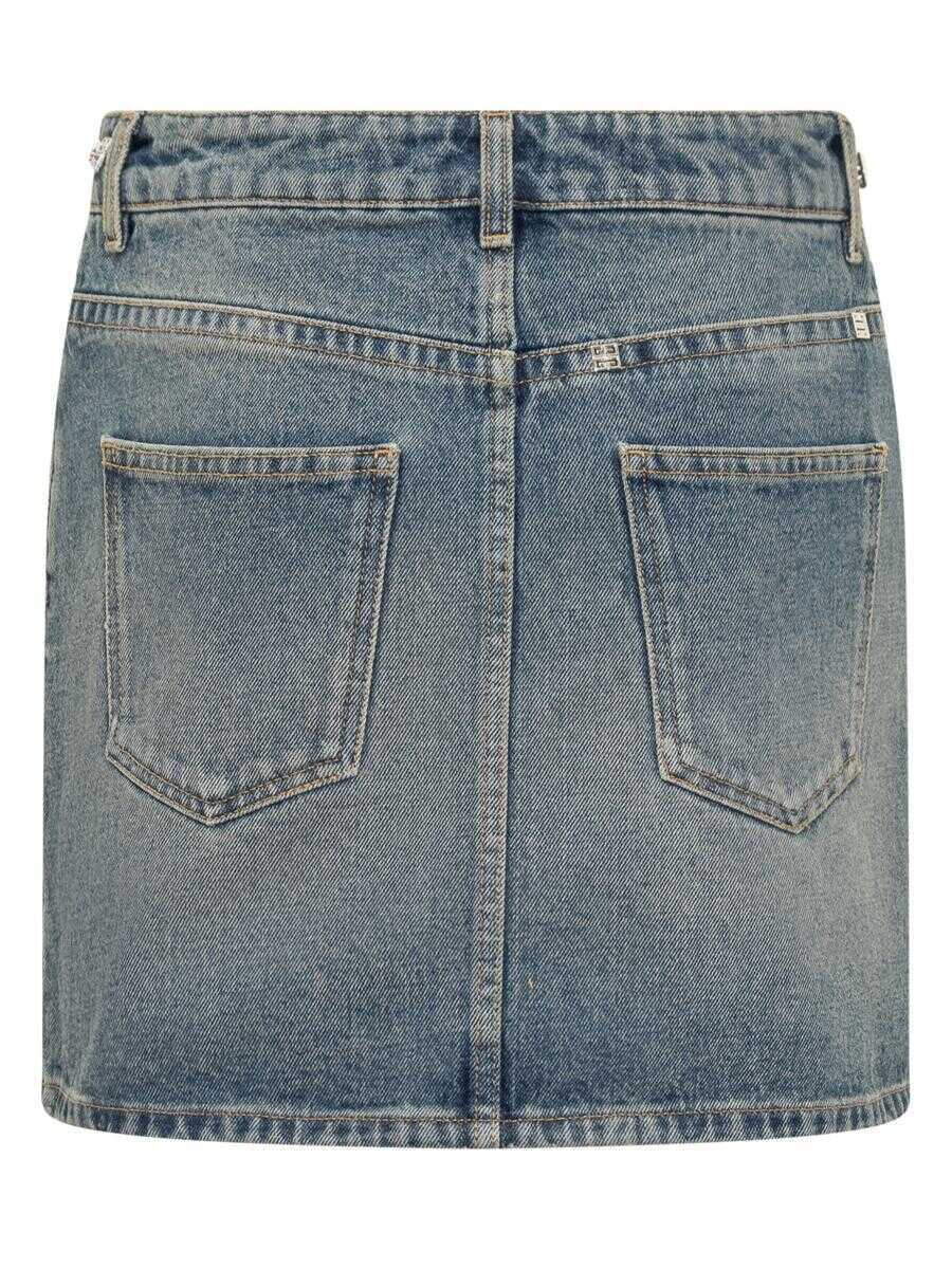 Fuste Givenchy Givenchy Denim Skirt With Chain BLUE Femei (BM 15691328) 2