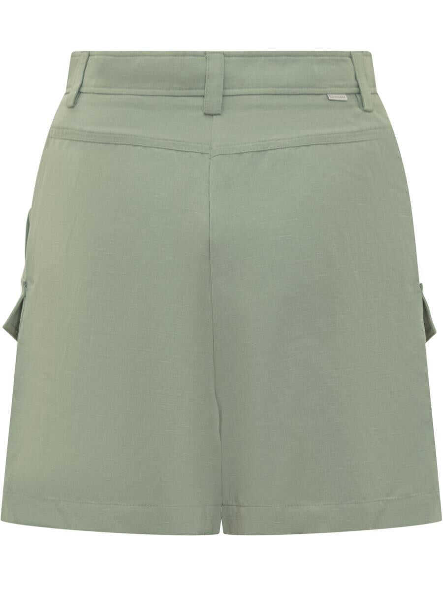 Pantaloni casual Woolrich Woolrich Linen Shorts GREEN Femei (BM 15691625) 2