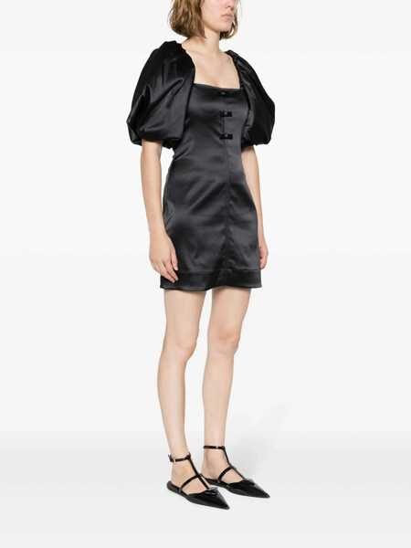 Rochii Ganni Ganni Mini Satin Dress Black Femei (BM 15692636) 3