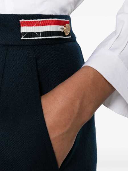 Fuste Thom Browne Midi Pencil Skirt In Wool Woman BLUE Femei (BM 15693020) 5