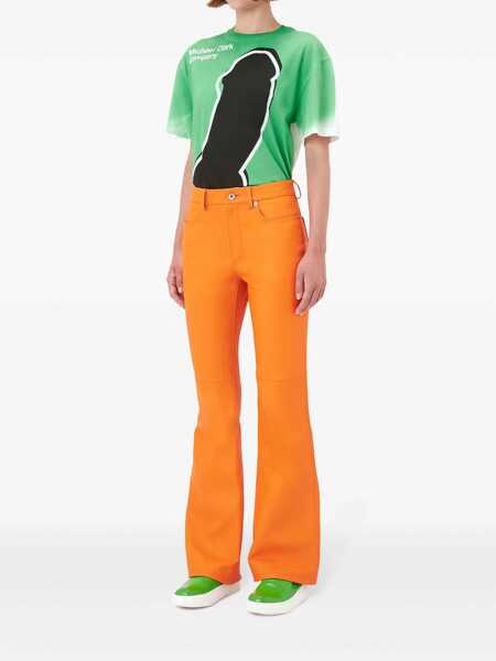 Pantaloni casual JW Anderson JW Anderson Leather Pants ORANGE Femei (BM 15695600) 2