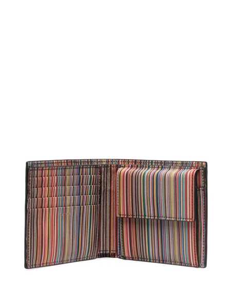 Portofele Paul Smith Paul Smith Black Leather Wallet With Signature Stripe Pattern Black Barbati (BM 15695852) 3