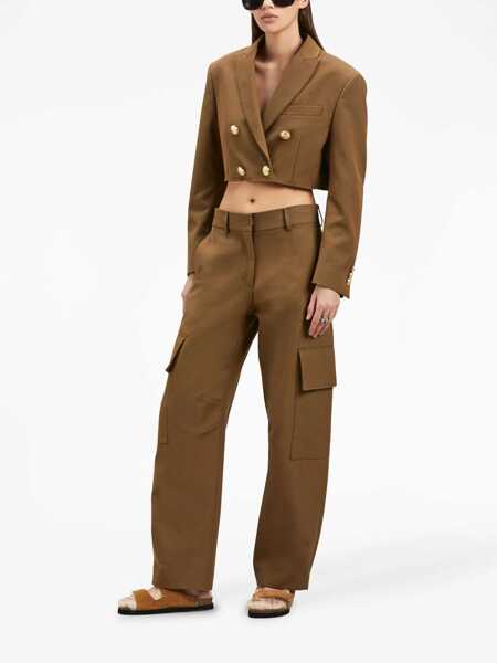 Sacouri Palm Angels Palm Angels Cropped Blazer BROWN Femei (BM 15698453) 2