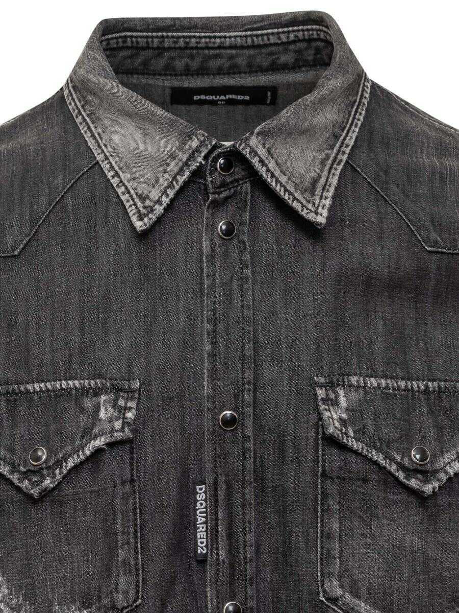 Camasi DSQUARED2 DSQUARED2 Jeans Shirt Black Barbati (BM 15699167) 3
