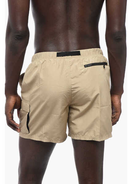 Sorturi de baie Nike Solid Color Cargo Swim Shorts With Industrial Belt Beige Barbati (BM 15701093) 2