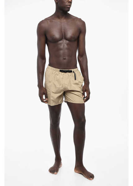 Sorturi de baie Nike Solid Color Cargo Swim Shorts With Industrial Belt Beige Barbati (BM 15701093) 4