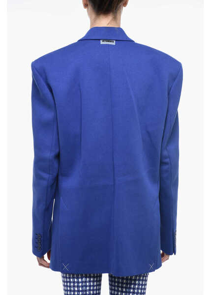 Sacouri Vetements Wool Blend Oversized Blazer Blue Femei (BM 15702185) 2