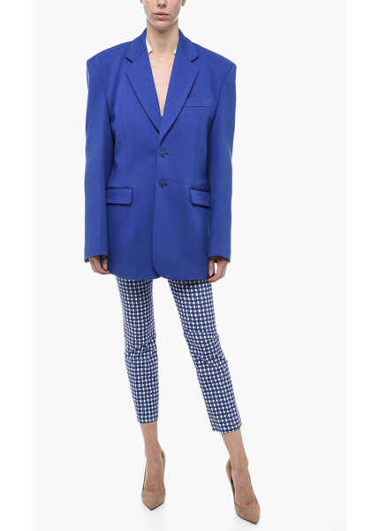 Sacouri Vetements Wool Blend Oversized Blazer Blue Femei (BM 15702185) 4